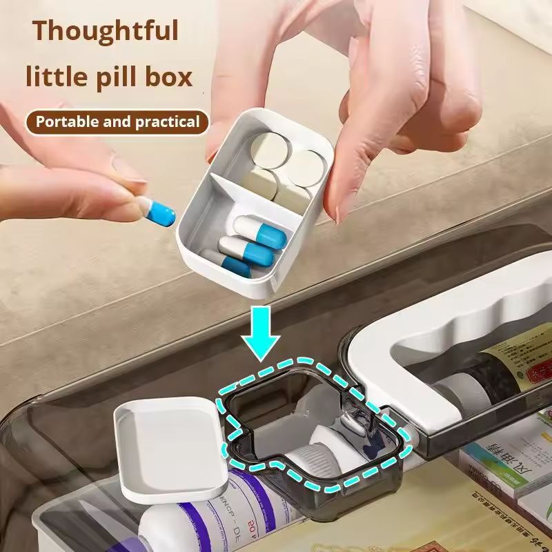 Large Capacity Family Medicine Box – 3-Tier Multi-Layer Emergency First Aid Kit Organizer – Portable White Medical Storage Box with Handle & Safety Buckle – Heavy-Duty PP Case for Home & Travel (Large Size)