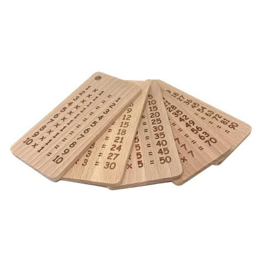 Laser Tattoo 1x1 Wooden Flashcards | Pack of 5 Untreated Beech Wood Learning Aids for Students