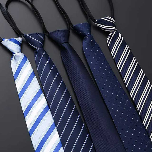Lazy Zipper Men's Tie – Slim & Skinny Necktie for Business, Formal & Dress Wear | Solid & Striped Zipper Ties for Men