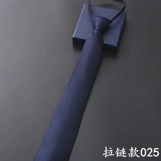 Lazy Zipper Men's Tie – Slim & Skinny Necktie for Business, Formal & Dress Wear | Solid & Striped Zipper Ties for Men