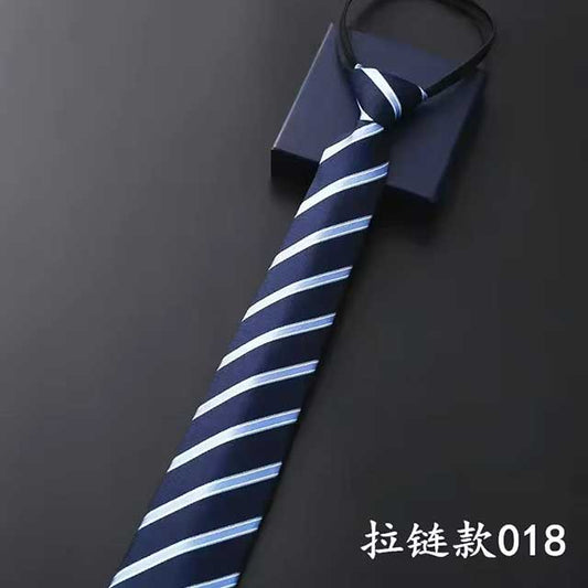 Lazy Zipper Men's Tie – Slim & Skinny Necktie for Business, Formal & Dress Wear | Solid & Striped Zipper Ties for Men