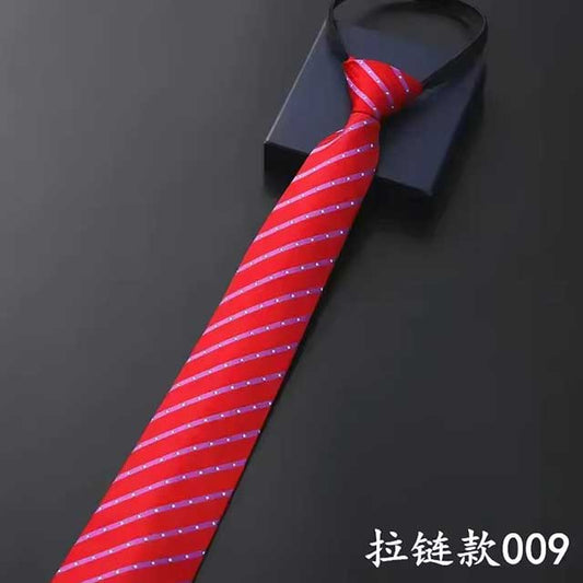 Lazy Zipper Men's Tie – Slim & Skinny Necktie for Business, Formal & Dress Wear | Solid & Striped Zipper Ties for Men