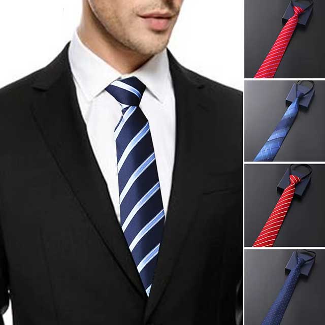 Lazy Zipper Men's Tie – Slim & Skinny Necktie for Business, Formal & Dress Wear | Solid & Striped Zipper Ties for Men