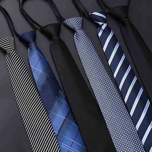 Lazy Zipper Men's Tie – Slim & Skinny Necktie for Business, Formal & Dress Wear | Solid & Striped Zipper Ties for Men