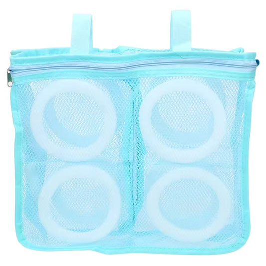 Lazy Shoe Washing & Airing Bag – Protective Mesh Laundry Organizer for Sneakers, Underwear, and Bras (White/Blue/Pink)