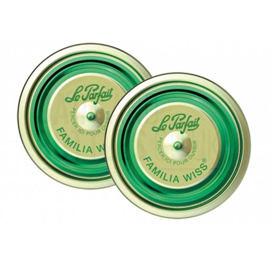 Le Parfait Familia Wiss Sealing Caps - Green (100mm) - Pack of 12