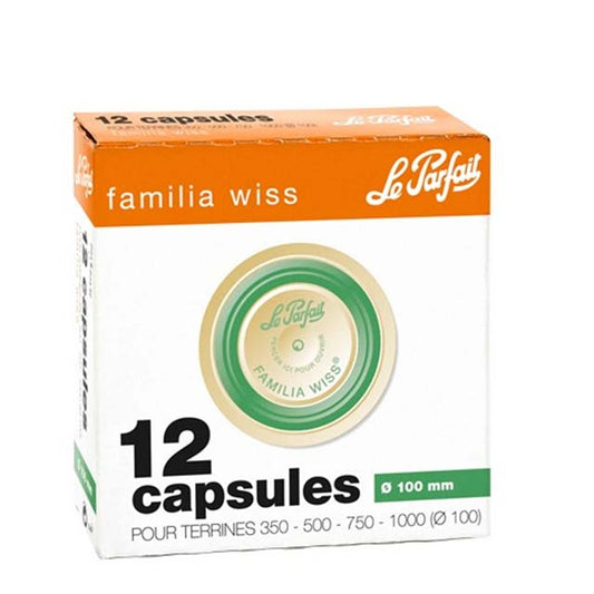 Le Parfait Familia Wiss Sealing Caps - Green (100mm) - Pack of 12