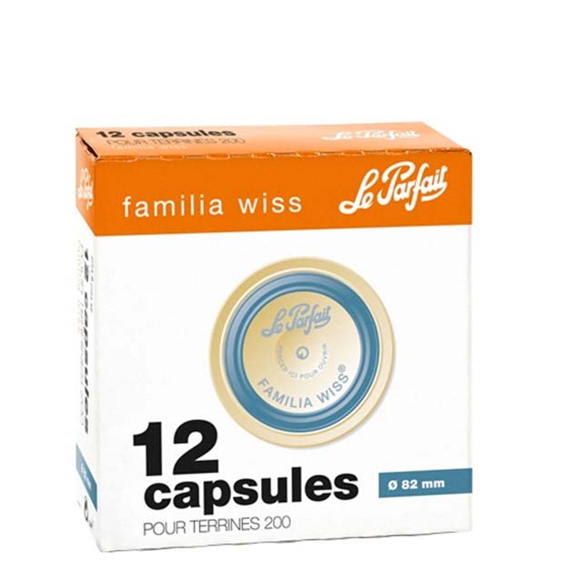 Le Parfait Familia Wiss Sealing Caps (82 mm) - Pack of 12 - Blue