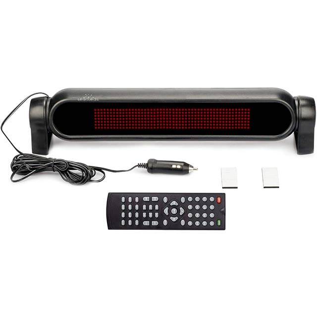 Leadleds DC12v LED Car Rear Window Sign Board - Scrolling Red Message Display Board - LED Banner with Remote Controller and Cigar Lighter