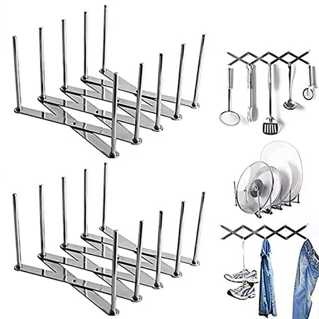 Pan Lid Organizer – Cabinet Door Rack Holder for Pots, Plates, Trays & Dish Storage