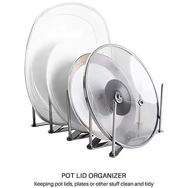 Pan Lid Organizer – Cabinet Door Rack Holder for Pots, Plates, Trays & Dish Storage
