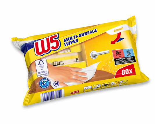 W5 Multi-Surface Cleaning Wipes – Antibacterial Disposable Wipes