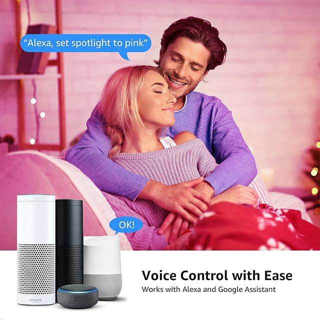 Lepro GU10 Smart LED Bulb – RGB &amp; Warm to Cool White Dimmable, Color Changing, Alexa &amp; Google Home Compatible, 4.5W=50W, Pack of 4 (2.4GHz WiFi)