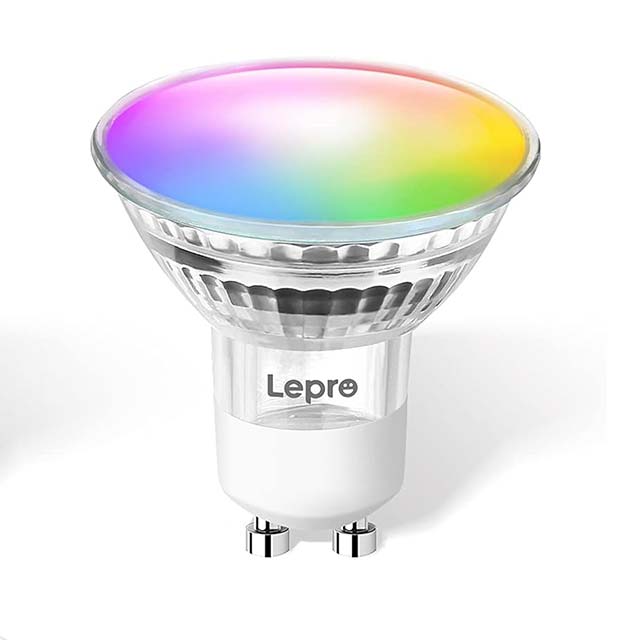 Lepro GU10 Smart LED Bulb – RGB &amp; Warm to Cool White Dimmable, Color Changing, Alexa &amp; Google Home Compatible, 4.5W=50W, Pack of 4 (2.4GHz WiFi)