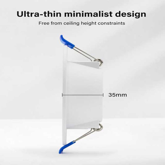 Leselux 5W LED Recessed Ceiling Lights – Warm White IP44 Downlights for Bathroom &amp; Ceiling, 35mm Slim, 3000K 310LM with 120° Beam &amp; Φ70-90mm Cutout