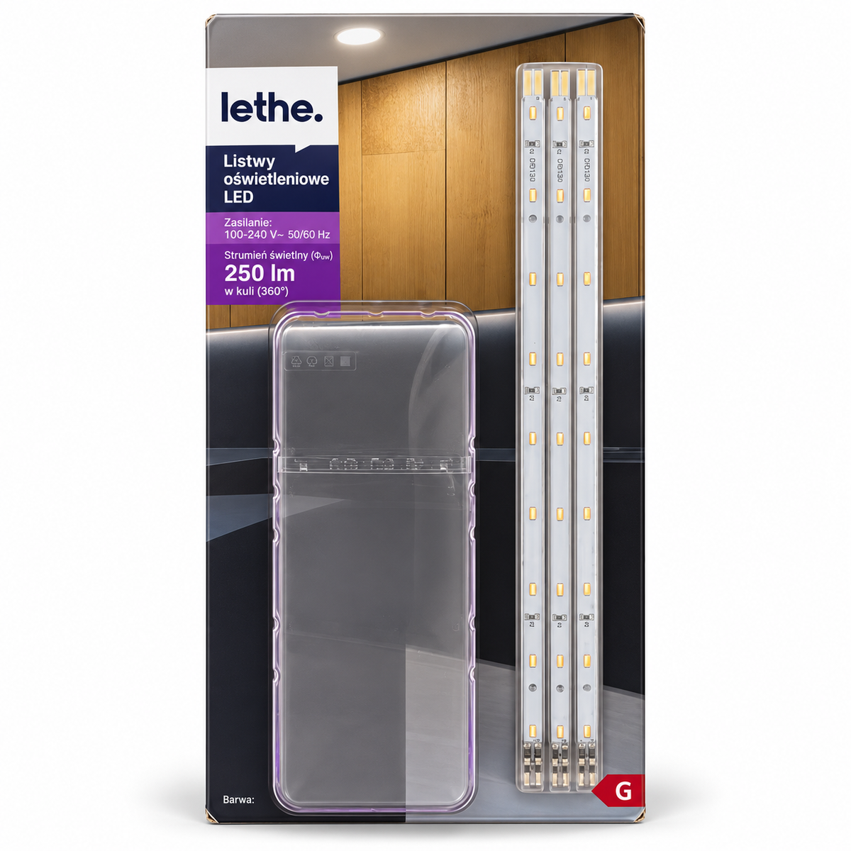 LED Under Cabinet Light Strip Set 250LM – 3 Bar Kitchen & Furniture Lighting Kit