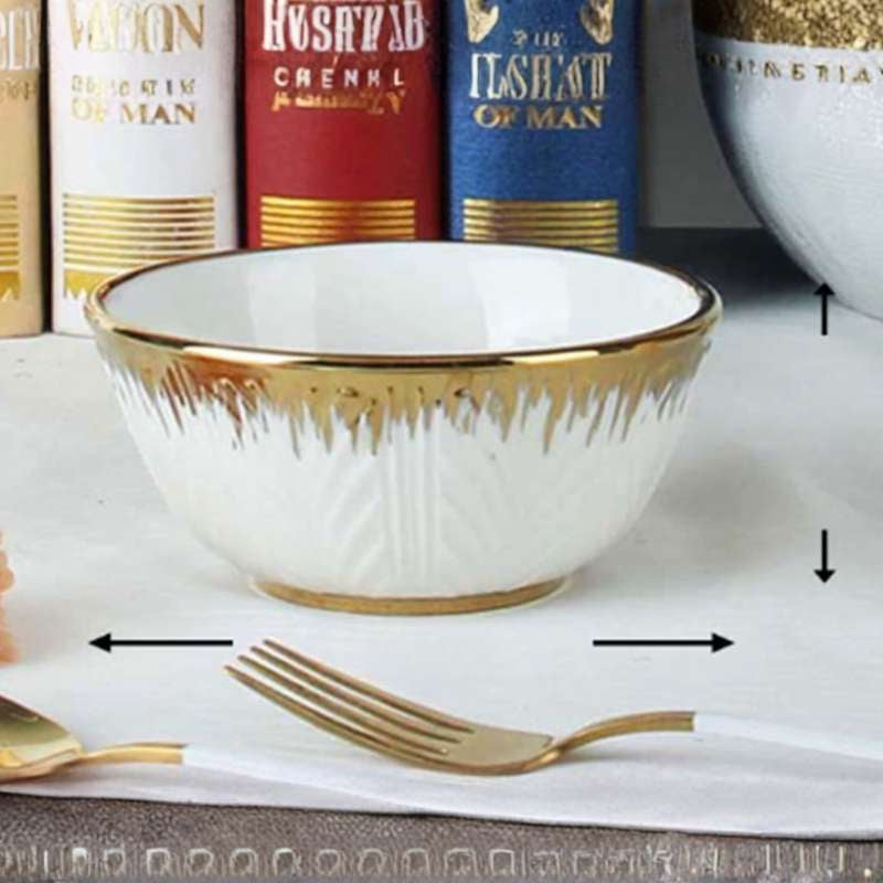 Light Luxury Ceramic Dinnerware – High-End Hotel Quality Western Cuisine Plates – Gold-Rimmed Steak Plates & Soup Bowls – Professional Grade Fine Dining Tableware