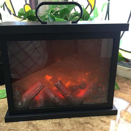 Lightahead LED Fireplace – Realistic Log Wood Burning Flame Simulation, USB Operated Portable Tabletop Firelight for Indoor &amp; Outdoor Decor