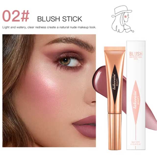 Liquid Blush & Cream Blush Stick – Silky Long-Wearing Blusher Wand for Cheeks | Pink Highlighter & Contour Makeup for Mature Skin