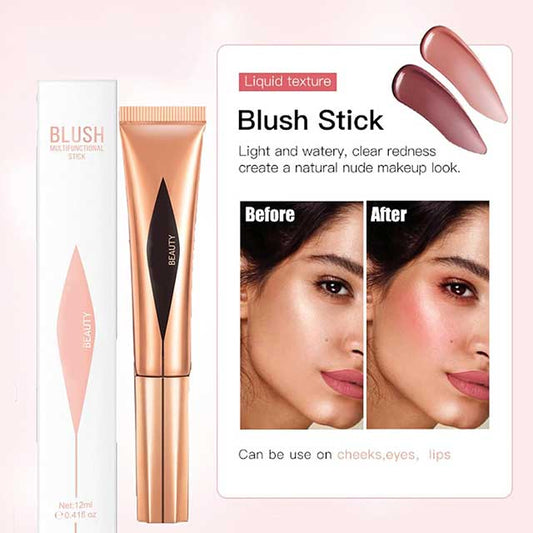Liquid Blush & Cream Blush Stick – Silky Long-Wearing Blusher Wand for Cheeks | Pink Highlighter & Contour Makeup for Mature Skin