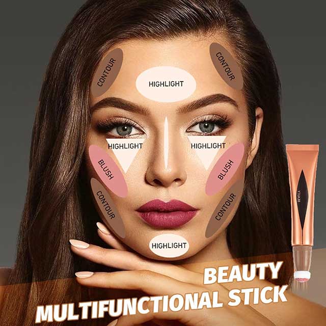 Liquid Blush & Cream Blush Stick – Silky Long-Wearing Blusher Wand for Cheeks | Pink Highlighter & Contour Makeup for Mature Skin