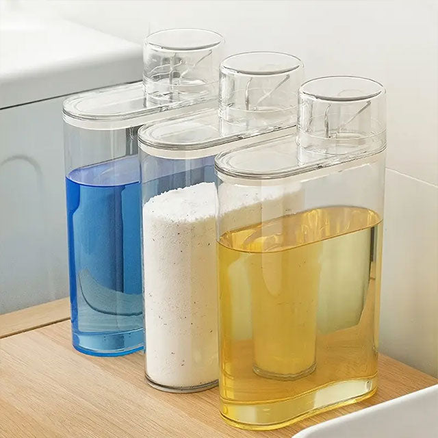 Liquid Detergent & Fabric Softener Dispenser – Refillable Laundry Soap Dispenser Bottle for Laundry Room Organization