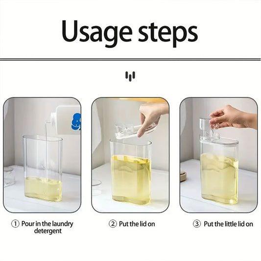 Liquid Detergent & Fabric Softener Dispenser – Refillable Laundry Soap Dispenser Bottle for Laundry Room Organization