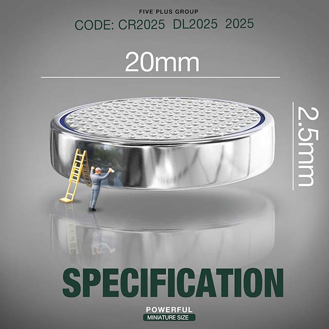 5Plus 5 PCS CR2025/DL2025 3V Lithium Coin Cell Battery – Ideal for Keyfobs, Scales, Toys, LED Lights, Wearables, Medical Devices &amp; Car Keys
