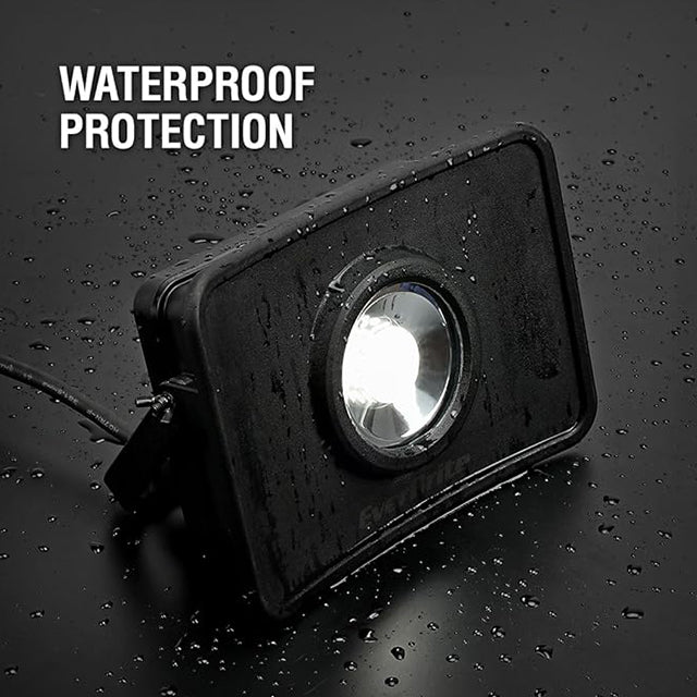 LivarnoLux 2400 Lumen LED Construction Work Light – 30W Spotlight with Stand, IPX4 Water-Resistant, Indoor & Outdoor Lighting