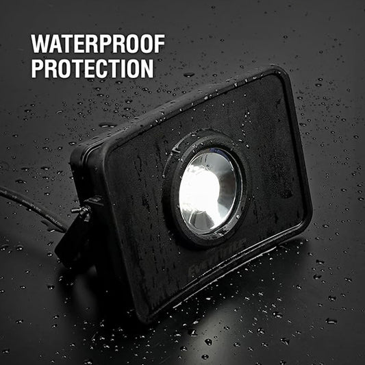 LivarnoLux 2400 Lumen LED Construction Work Light – 30W Spotlight with Stand, IPX4 Water-Resistant, Indoor & Outdoor Lighting
