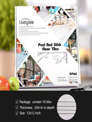 Carrelage adhésif effet marbre blanc Livelynine – Revêtement de sol vinyle imperméable 30,5 x 30,5 cm pour cuisine, chambre et salle de bain, pose facile (paquet de 16)