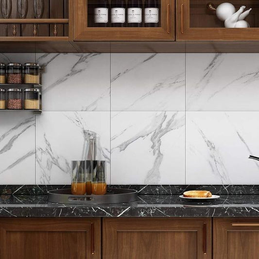 بلاط أرضيات من الرخام الأبيض من لايفلينين، قابل للتقشير واللصق، مقاس 12×12 بوصة، أرضيات فينيل مقاومة للماء، مناسبة للمطبخ وغرفة النوم والحمام، ملصقات بلاط مصفح سهلة الصنع (عبوة من 16 قطعة)