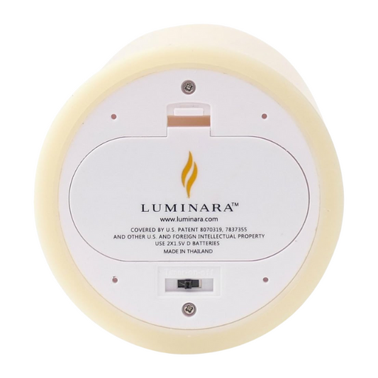Luminara 4x5 Ivory Flameless Wax Candle – Unscented Pillar with Moving Wick and Timer, Remote Ready by LampLust