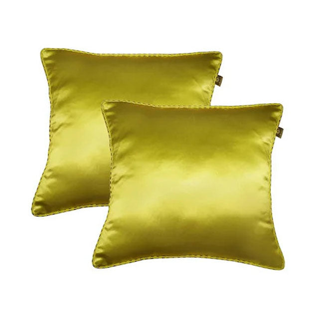 Lushomes 1pc Green Contemporary Cushion Cover with Striped Piping – Modern Plain Accent for Home Décor