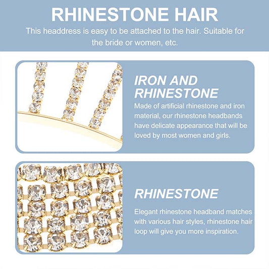 Luxury Rhinestone Tassel Headpiece – Elegant Head Chain Hair Piece &amp; Bridal Headwear Accessory