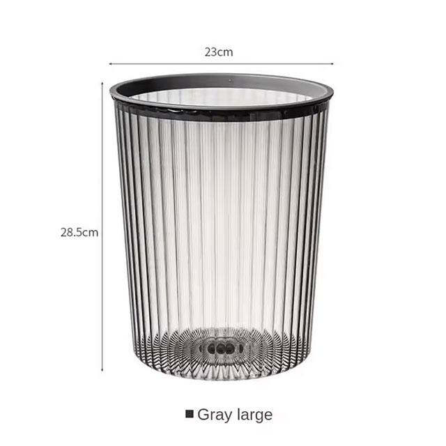 Luxury Transparent Bathroom Large Trash Bin – High-End Coverless Garbage Basket for Bedroom & Toilet