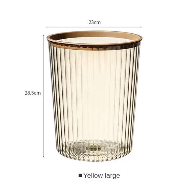 Luxury Transparent Bathroom Large Trash Bin – High-End Coverless Garbage Basket for Bedroom & Toilet