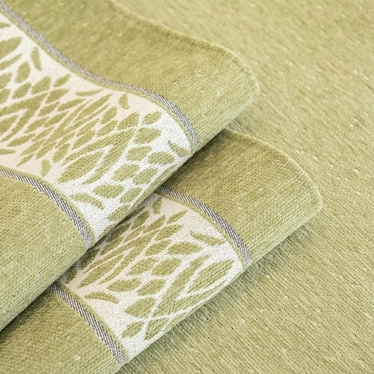 Luxury Anti-Slip Chenille Couch Cover – 1-Piece Sectional Sofa Slipcover – Washable Furniture Protector for All Seasons – Elegant Printing-Green Design for Standard Sofas, Armchairs, and Chaise Lounges