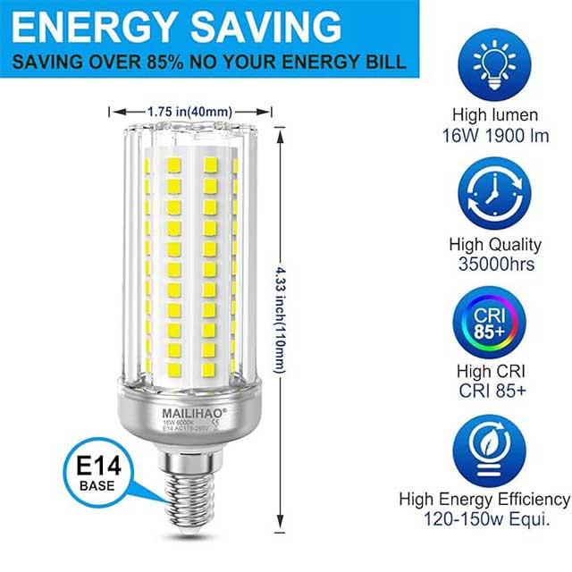 MAILIHAO Bright E14 LED Corn Bulbs