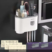 Support de Brosses à Dents Magnétique Inversé et Distributeur Automatique de Dentifrice MENGNI – Support Mural Anti-Poussière – Organisateur de Salle de Bain Familial avec Ventouses Magnétiques (Capacité 1/2/3/4 Tasses)