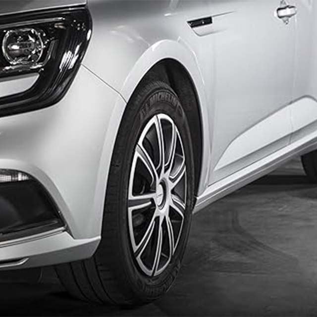 MICHELIN 009112 13" Wheel Trims – NVS 49 Two-Tone Black & Grey Metallic, Set of 4 Durable Hubcaps