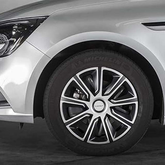 MICHELIN 009112 13" Wheel Trims – NVS 49 Two-Tone Black & Grey Metallic, Set of 4 Durable Hubcaps