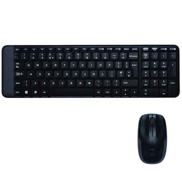مجموعة لوحة المفاتيح والماوس اللاسلكية Logitech MK220 (أسود)