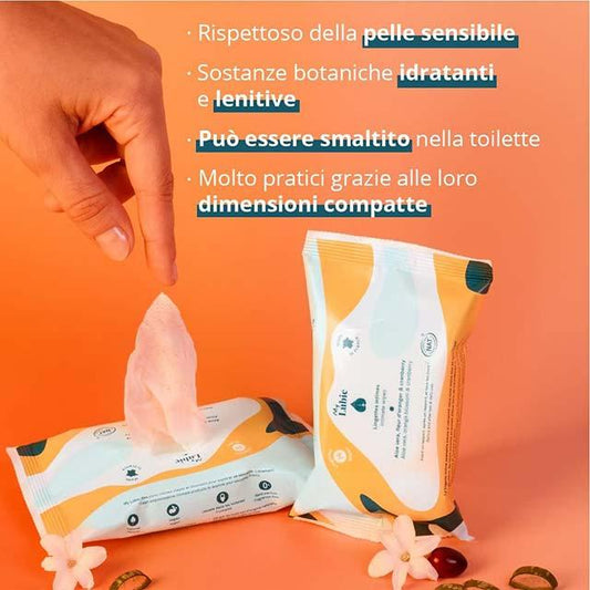 MY LUBIE Natural Intimate Wipes – 14-Pack Odour-Free, Soothing Toilet Wipes with Cranberry, Orange Blossom &amp; Aloe Vera in a Compact, Disposable Package