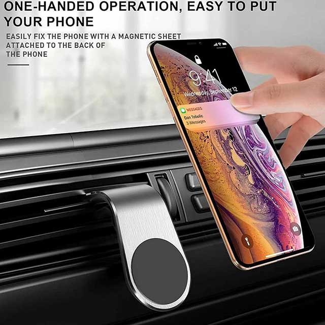 Magnetic Car Phone Mount for Hyundai Ioniq, Elantra, Sonata & More – 360° Rotating Aluminum Alloy Air Vent Holder for Smartphones