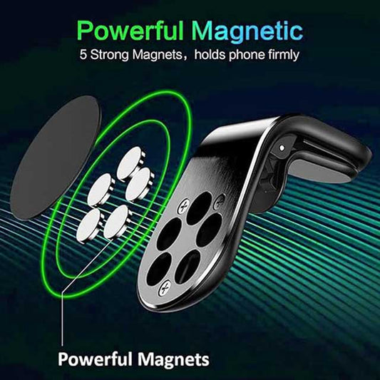Magnetic Car Phone Mount for Hyundai Ioniq, Elantra, Sonata & More – 360° Rotating Aluminum Alloy Air Vent Holder for Smartphones