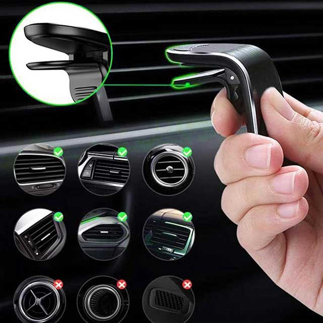 Magnetic Car Phone Mount for Hyundai Ioniq, Elantra, Sonata & More – 360° Rotating Aluminum Alloy Air Vent Holder for Smartphones