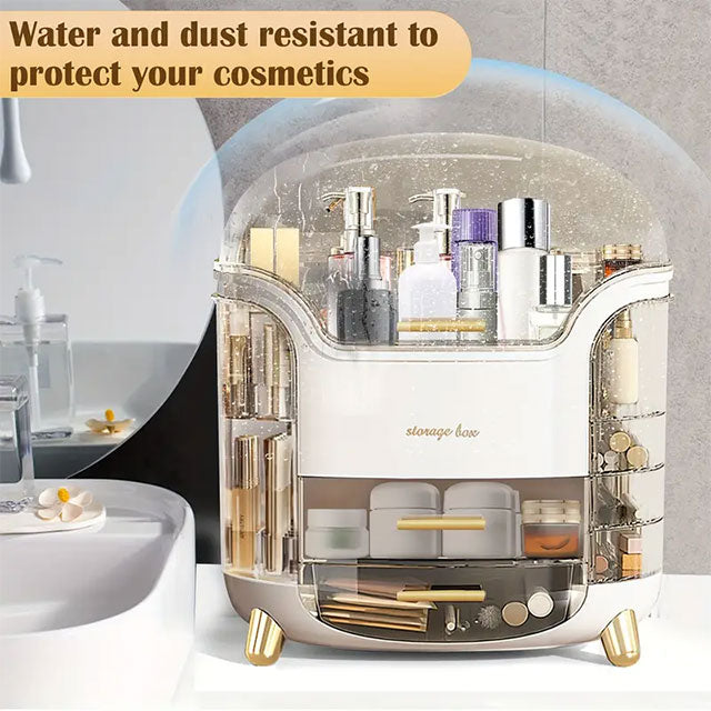 Makeup Storage Organizer with Clear Lid – Dustproof & Waterproof Cosmetic Holder with Drawers for Skincare & Beauty Products | Bathroom & Dressing Table Organizer