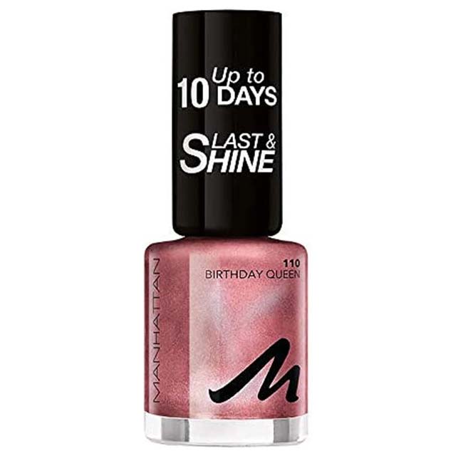 Manhattan Last &amp; Shine Nail Polish "Birthday Queen" No. 110 – 10 ml Long-Lasting Color, Pack of 1