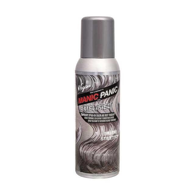 Manic Panic Silver Stiletto Colour Spray – UK Vegan &amp; Cruelty-Free Temporary Silver Hair Colour (100ml)